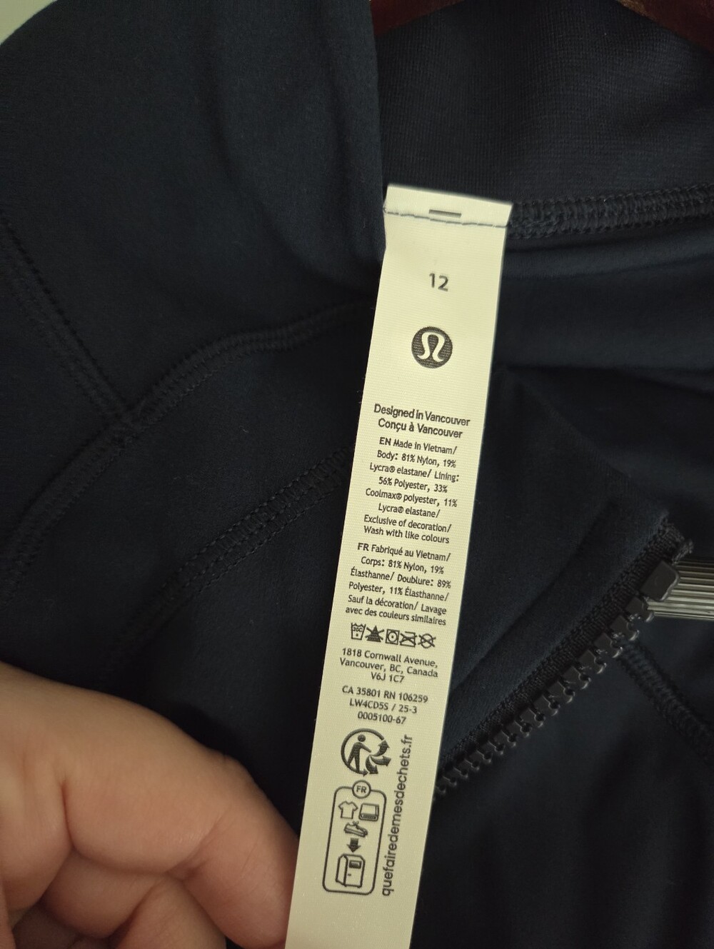 Lululemon Define Jacket Nulu in True Navy size 12 NWT - Picture 8 of 9
